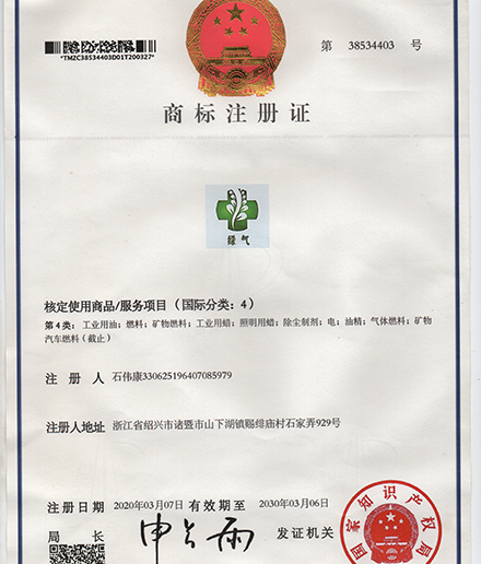 绿气商标4类-浙江绿气环保科技有限公司